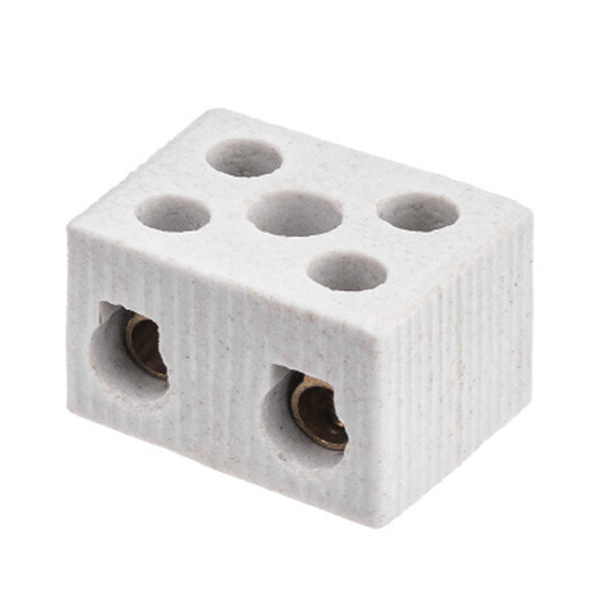 Керамический блок зажимов 10 Ампер 2 пары контактов с крепежным отверстием TDM (10)