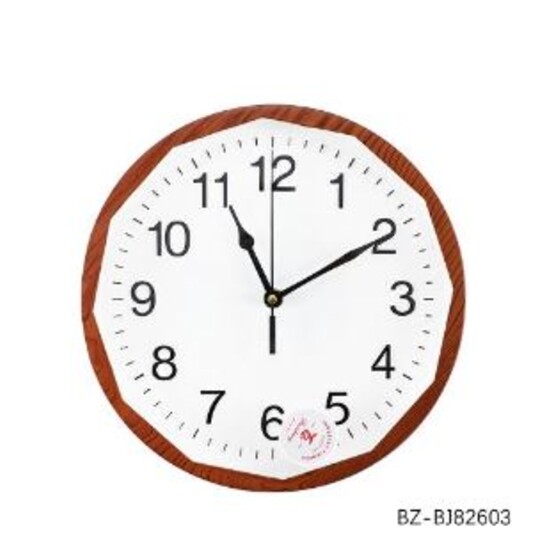 Часы пластиковые настенные  25 см коричневый Классика Baizheng (1/40)