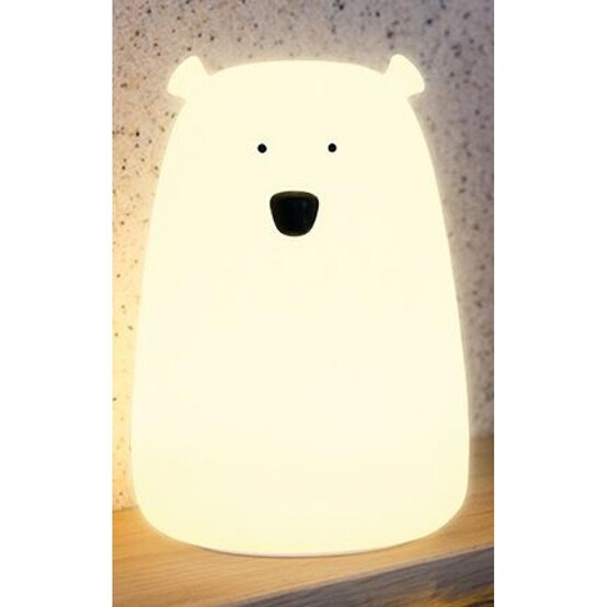 Лампа ночник силиконовый 0,8 Вт 11,6*11*16 см медведь белый Neon-night (1/10)
