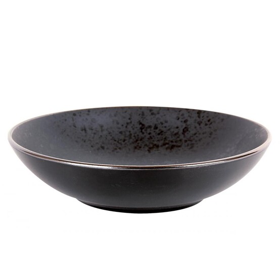 Тарелка керамическая суповая  20 см 800 мл Elite black Коралл (6/36)