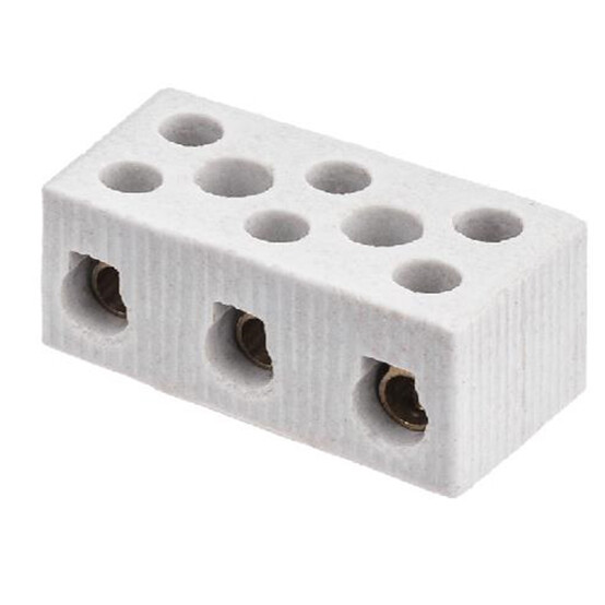 Керамический блок зажимов 10 Ампер 3 пары контактов с крепежным отверстием TDM (10)