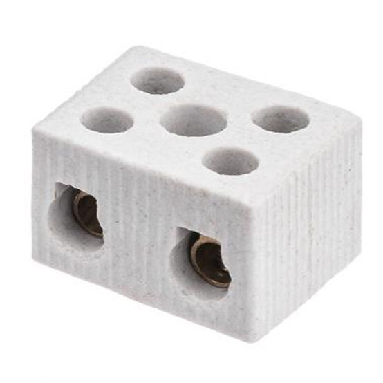 Керамический блок зажимов 30 Ампер 2 пары контактов с крепежным отверстием TDM (10)