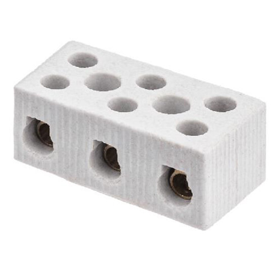 Керамический блок зажимов 30 Ампер 3 пары контактов с крепежным отверстием TDM (10)
