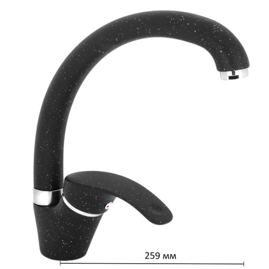 Смеситель Accoona для кухни "утка" п/гайку однорыч. 35мм Черный матовый керамика (10) A4053F